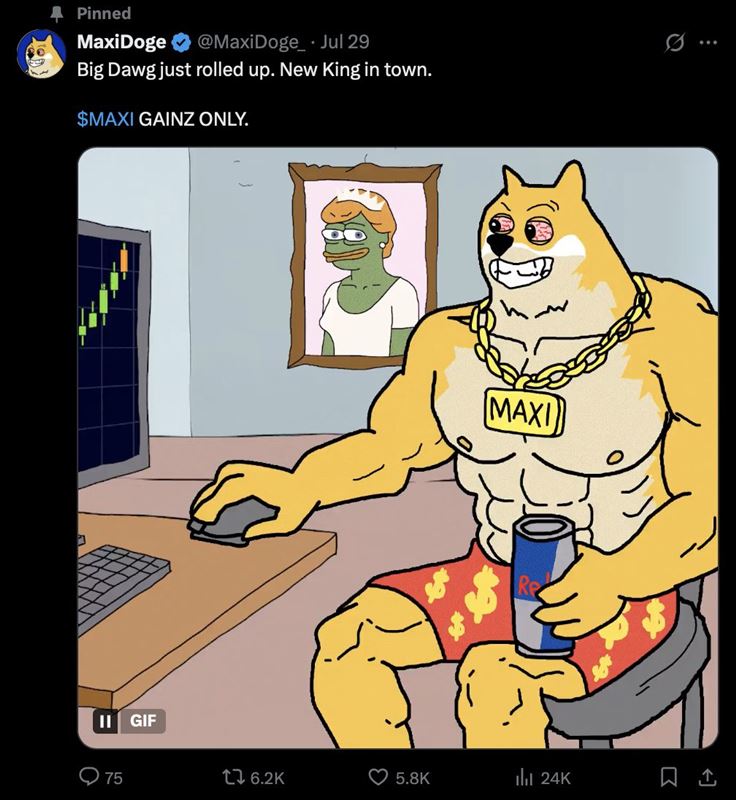 โพสต์บน X ของ Maxi Doge