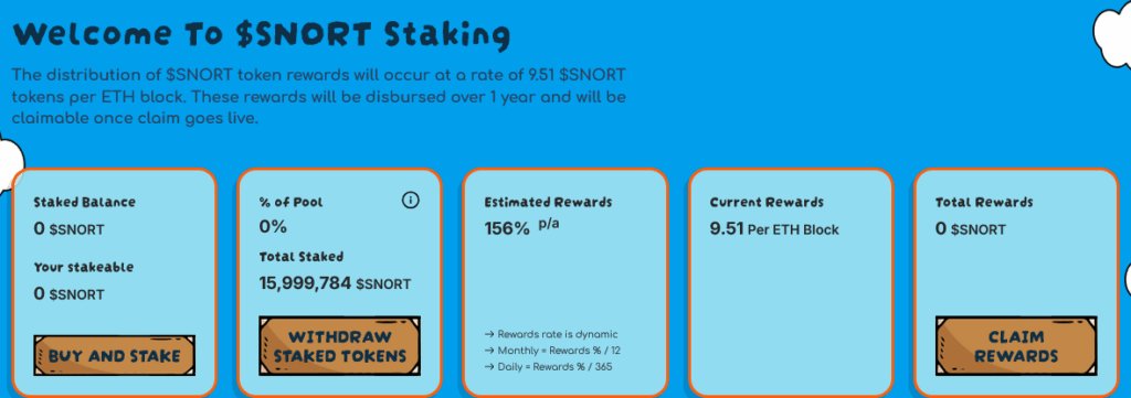 Snorter token staking page 
