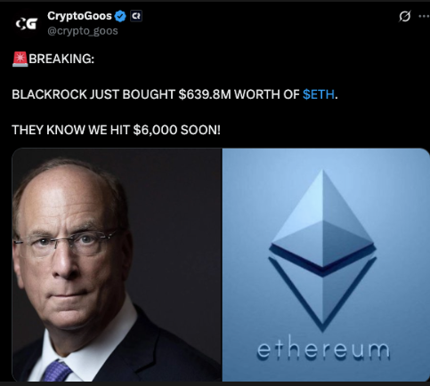 Blackrock bought $639.8m ETH,