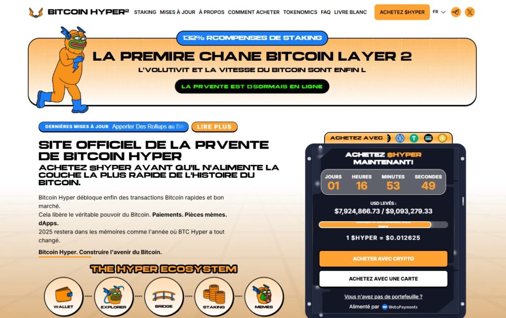 bitcoin hyper 11 millions de dolalrs levé en prévente