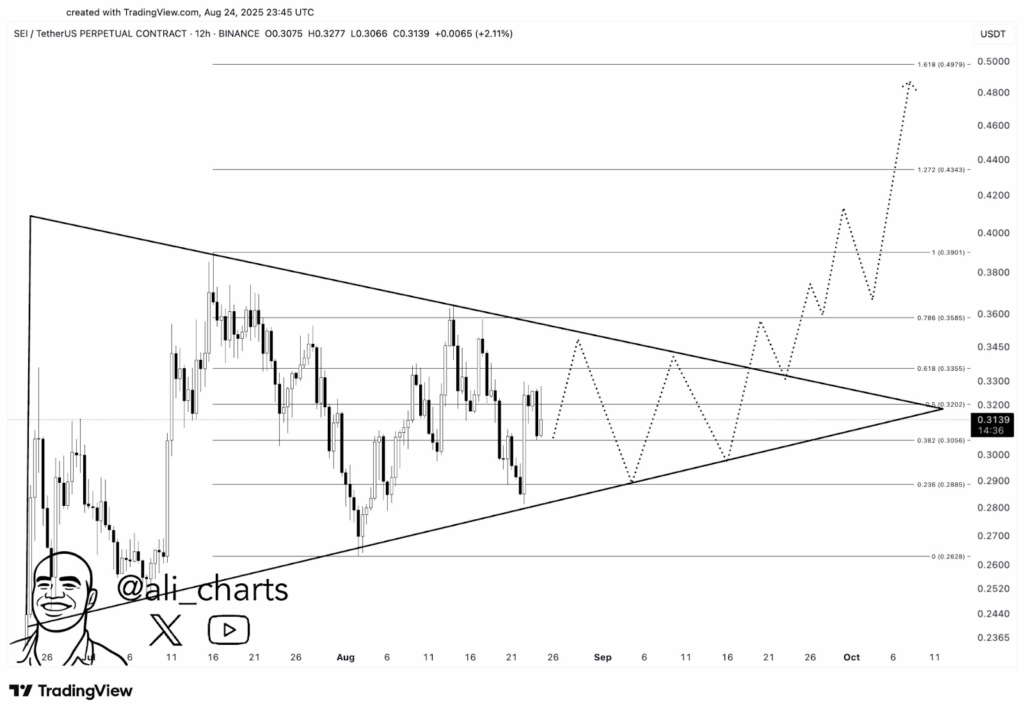 12-hour SEI/USDT Chart
