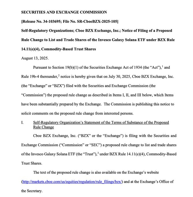 SEC filing of Invesco Galaxy Solana ETF