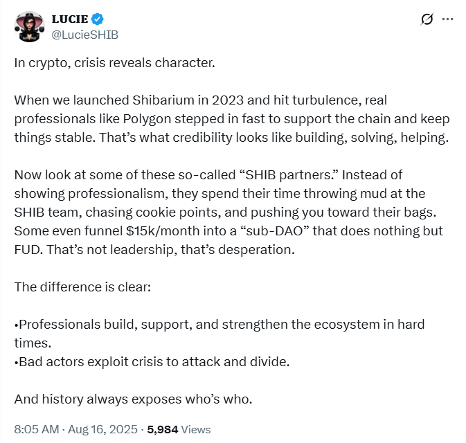 Crucial Unity Note to SHIB Community