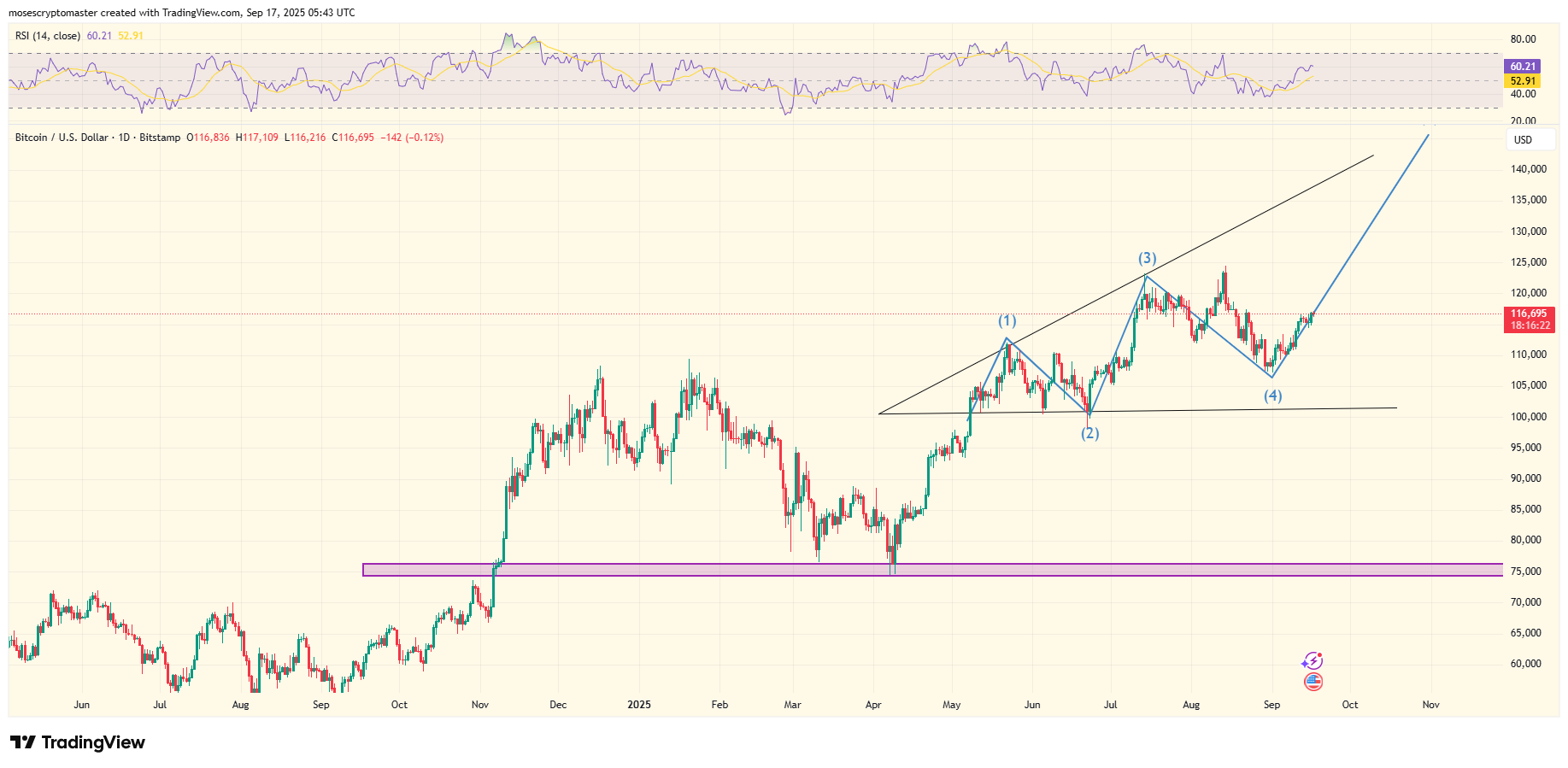 BTC/USD 1-day price chart. Source:
