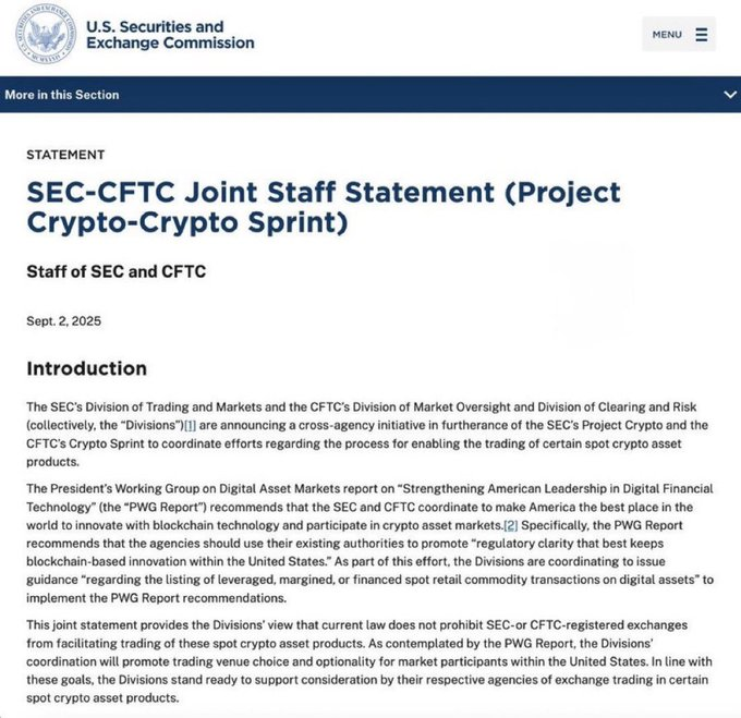SEC и CFTC запускают совместную инициативу по надзору за криптовалютами.