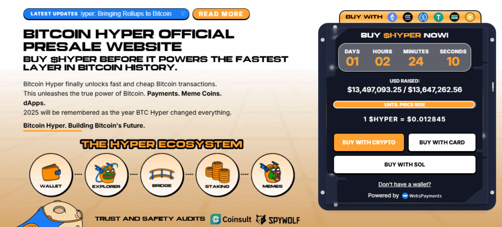 Image showing Bitcoin Hyper presale UI.