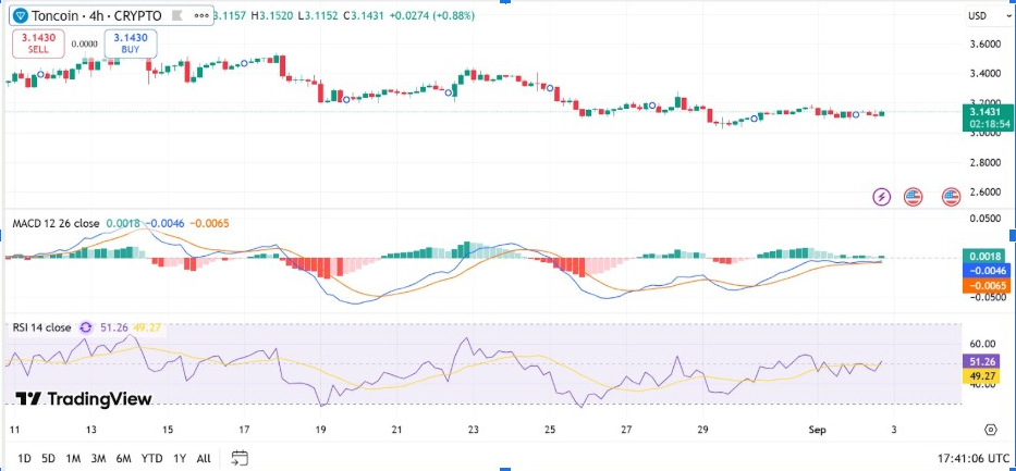TONUSD 4HR Chart