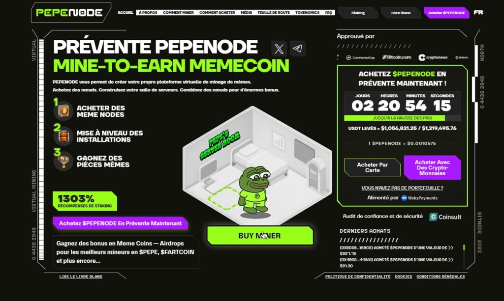 Pepenode en prévente à 1M