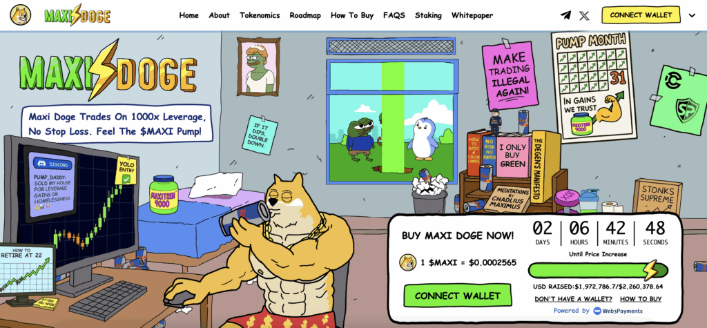 Скриншот сайта Maxi Doge