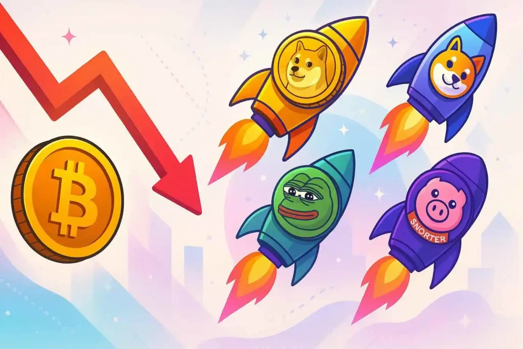 Dump de Bitcoin: memecoins explosivos a vigilar