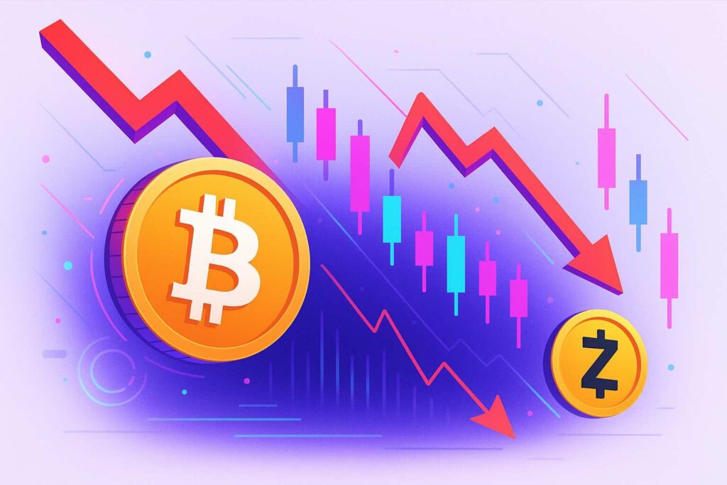 Chute du marché crypto : Bitcoin sous pression, ZEC accélère la baisse