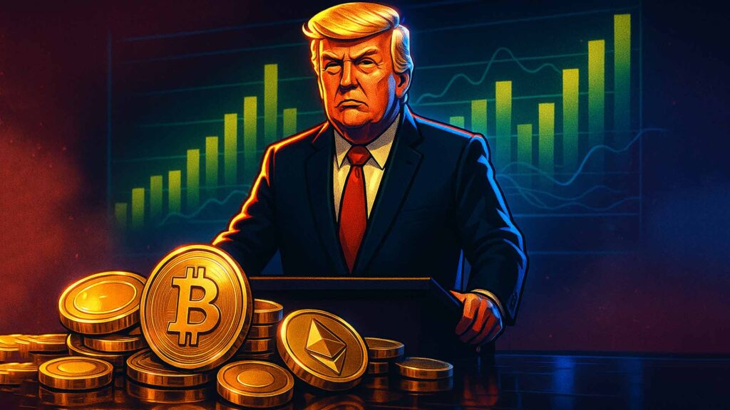Trump Faces Crypto Enrichment Claims as He Vows to Keep Markets at Record Highs