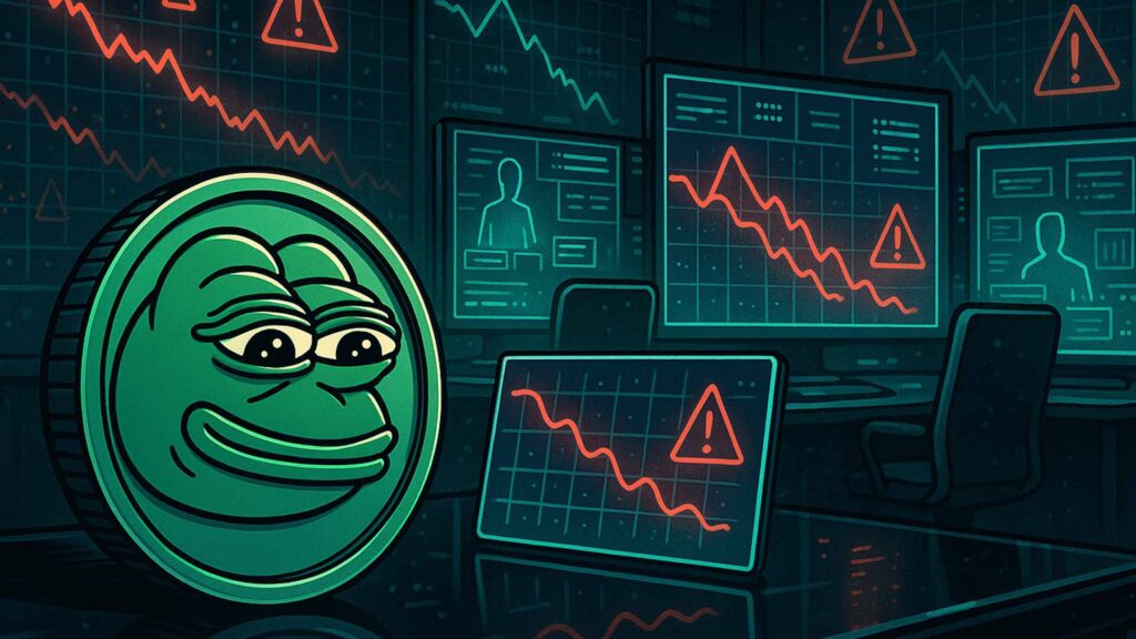 Le cours du PEPE signale un risque important, les analystes avertissant d’une rupture à 0,00000185 $.
