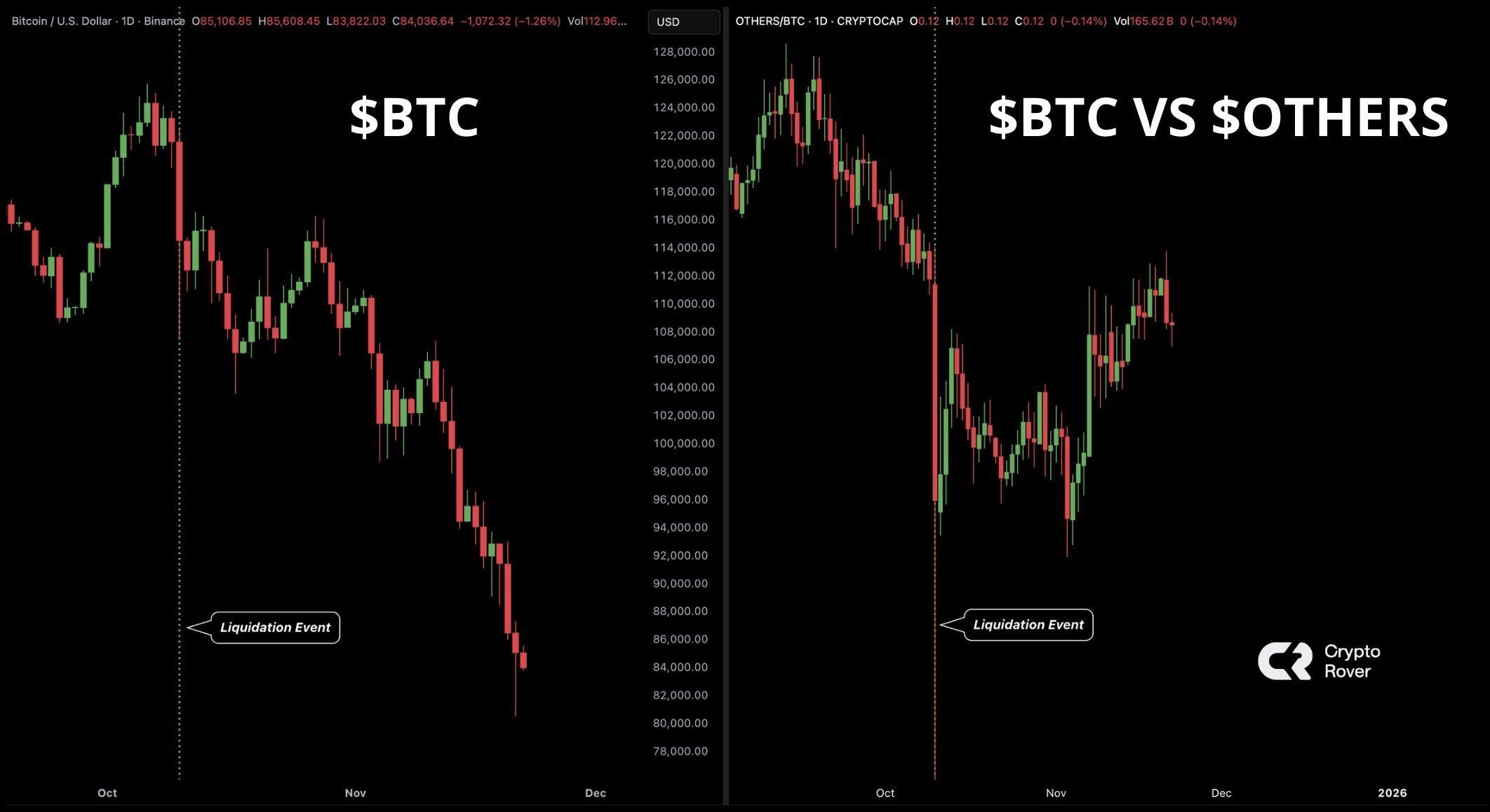 BTC vs Altcoins | Source: Crypto Rover
