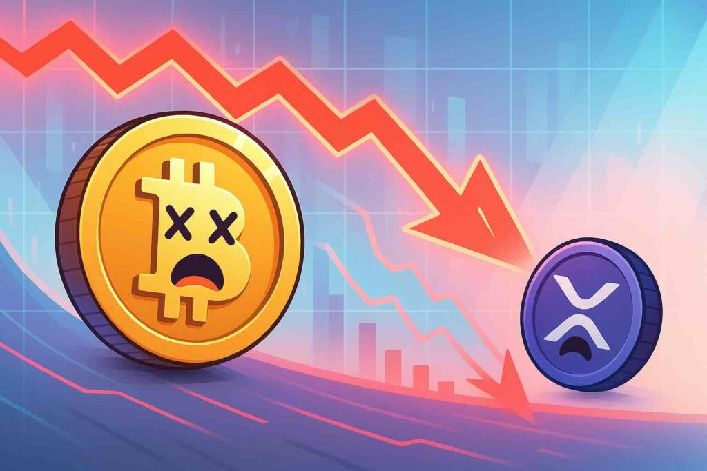 Krach crypto en direct : Bitcoin plonge, XRP décroche