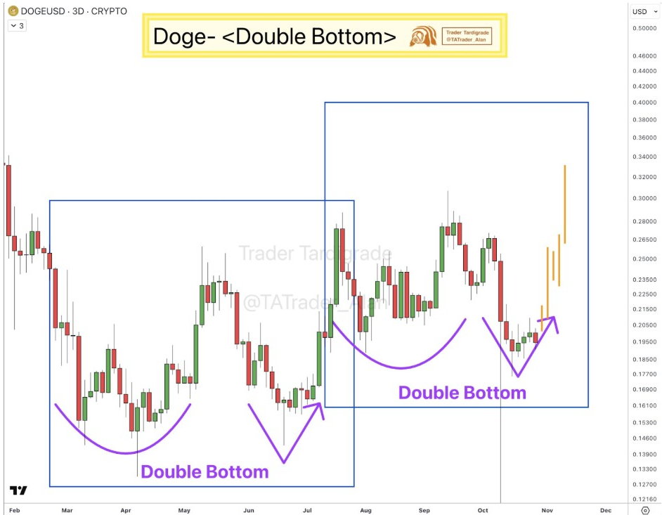 DOGEUSD 3D Chart | Source: Tardigrade, X