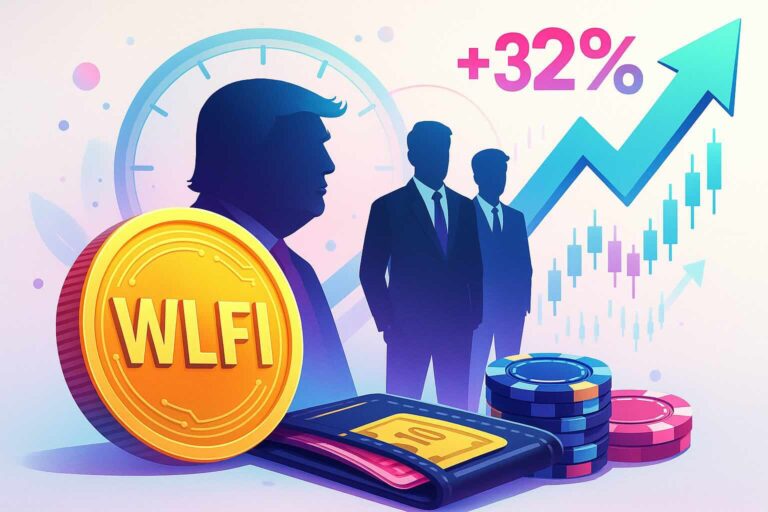Pump sur WLFI : +32 % en une heure pour la crypto liée à la famille Trump