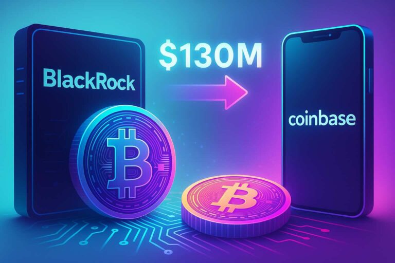 BlackRock et Coinbase : transfert crypto majeur de 130 M$ sur le marché.