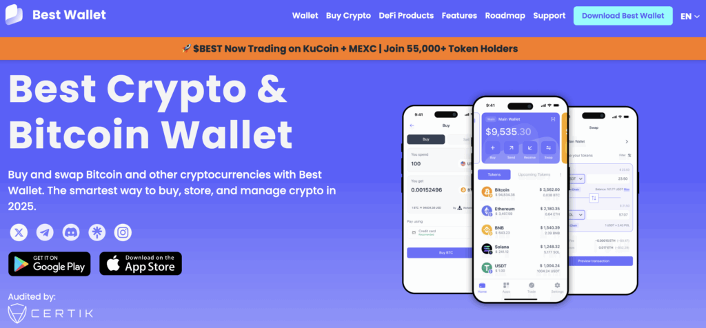 Скриншот сайта Best Wallet
