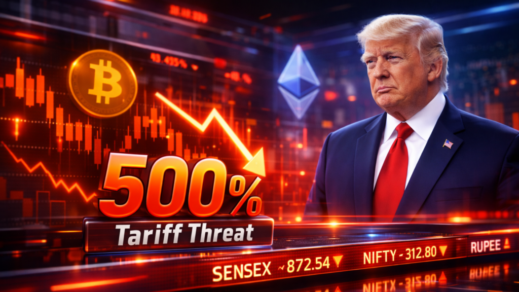 หุ้นอินเดียร่วงลง หลังทรัมป์ขู่ว่าจะขึ้นภาษี 500%