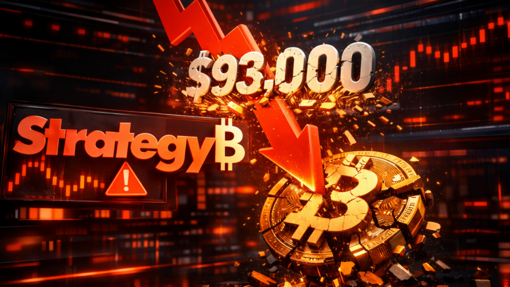 Le cours de l’action MSTR risque de plonger alors que le bitcoin s’effondre sous les 93 000 dollars