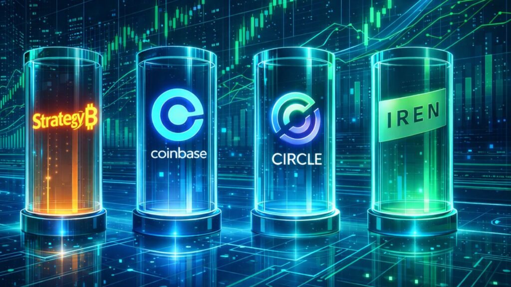 หุ้นคริปโตที่น่าจับตามองในปี 2026: MSTR, Coinbase, Circle, IREN