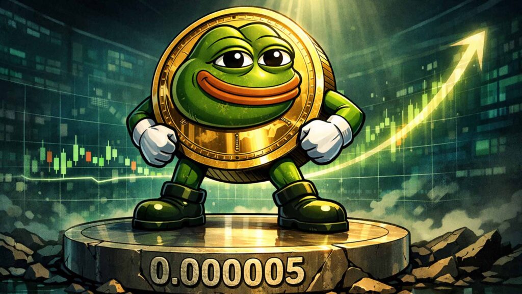 ราคาหุ้น PEPE ทรงตัวใกล้ระดับ 0.000005 ดอลลาร์ ขณะที่นักลงทุนจับตาดูโอกาสเพิ่มขึ้น 80%