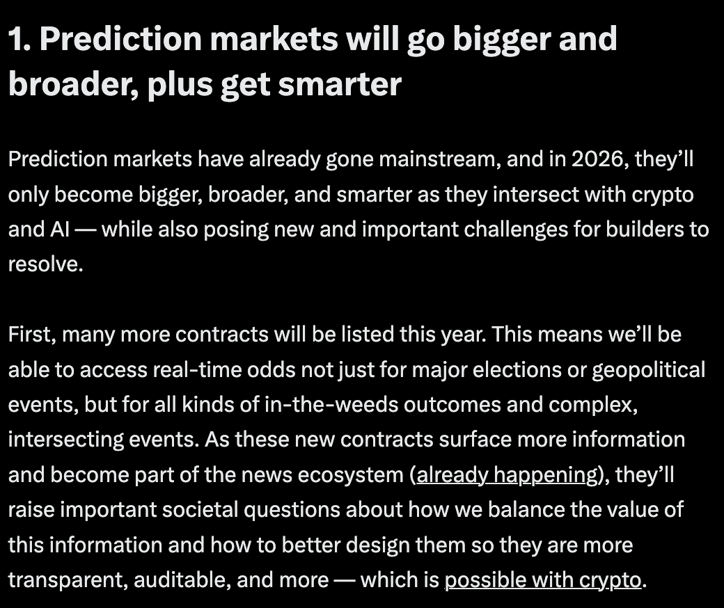 el informe de a16z menciona el mercado de la predicción