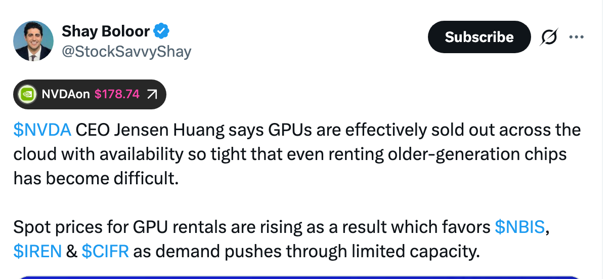 GPUs sold out | Source: X