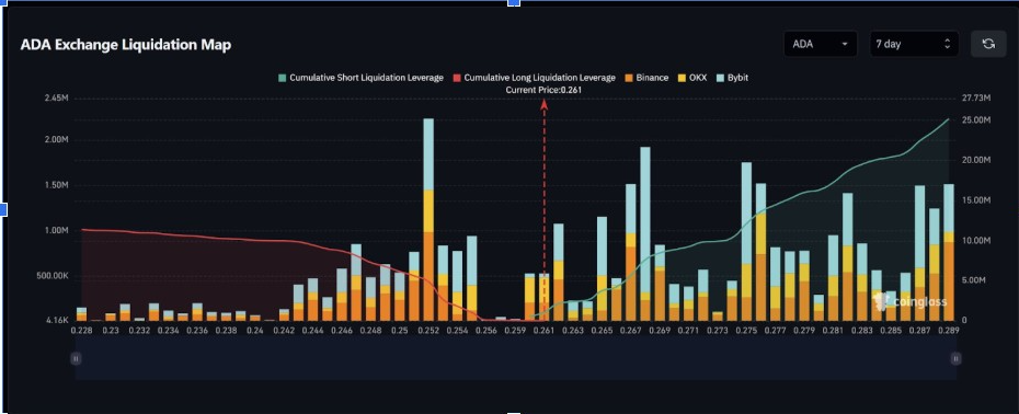 ADA Exchange Liquidation Map | Source: TapTools, X