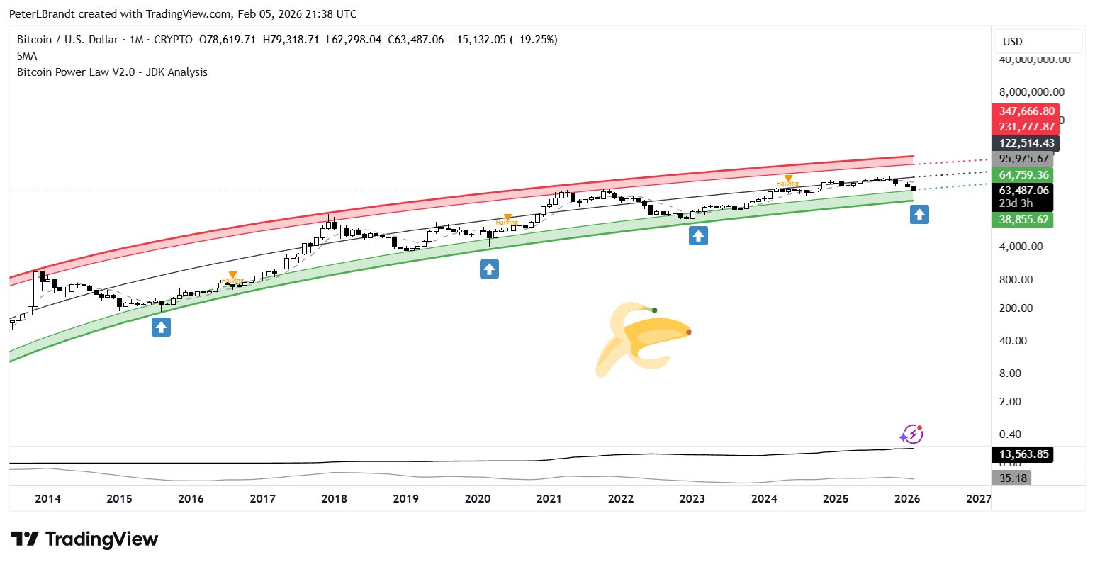 Bitcoin price downside | Source: Peter Brandt