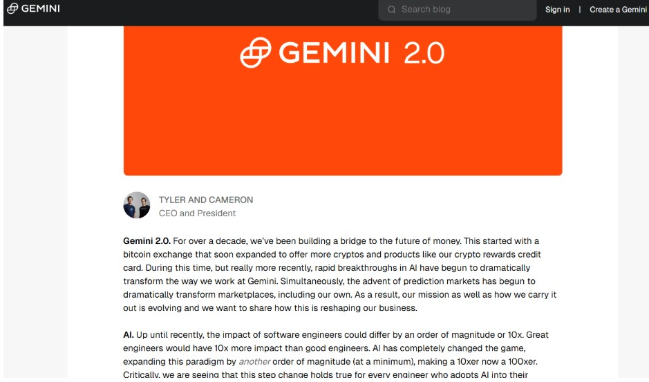 Gemini Strategy Update | Source: Gemini