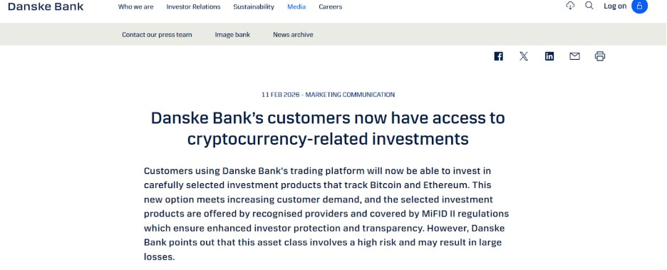 Danske Bank schwenkt um. Quelle: Danske Bank