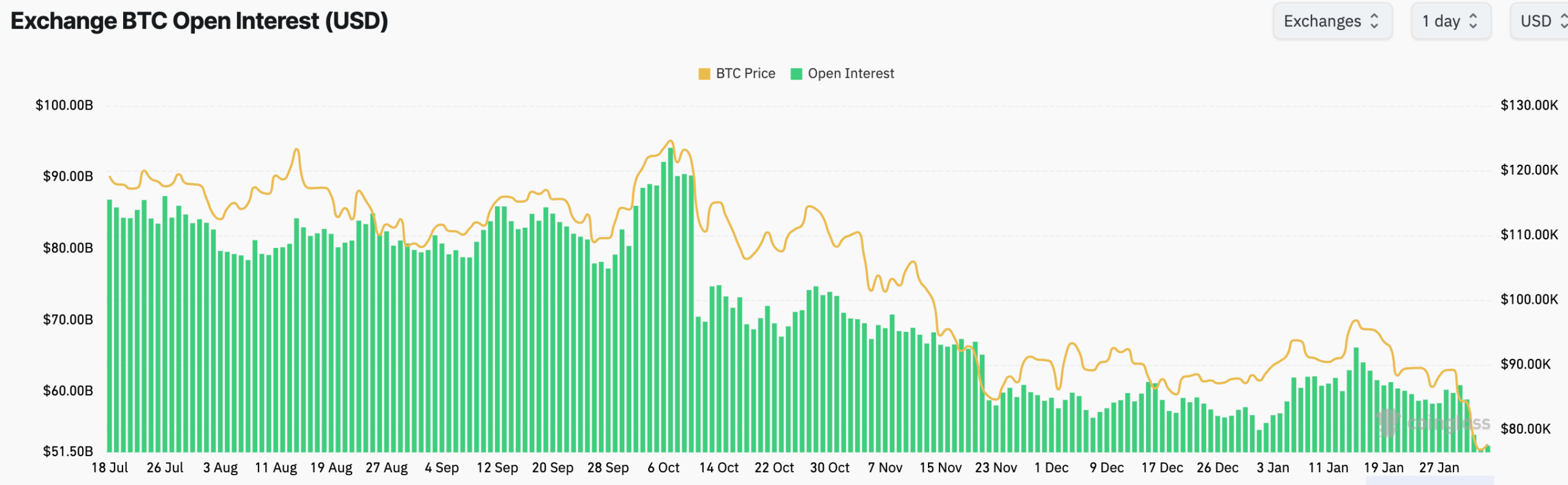 Bitcoin futures open interest has crashed | Source: CoinGlass