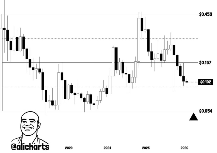 DOGE Monthly Chart | Source: Ali, X
