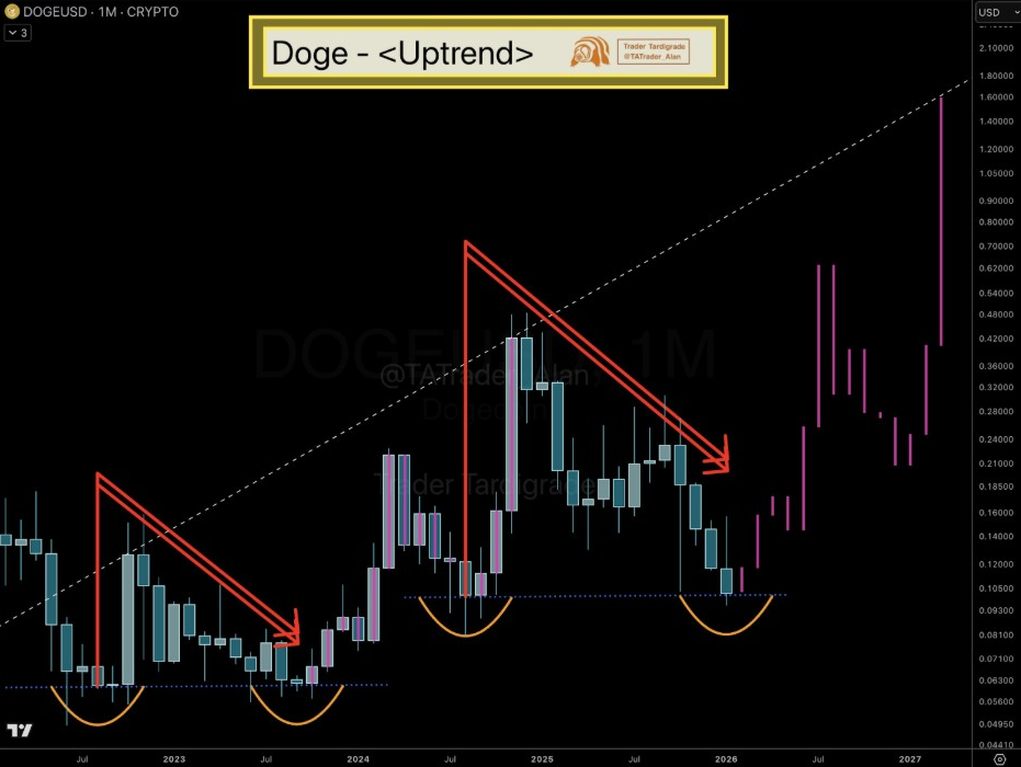 DOGEUSD Monthly Chart | Source: Tardigrade, X