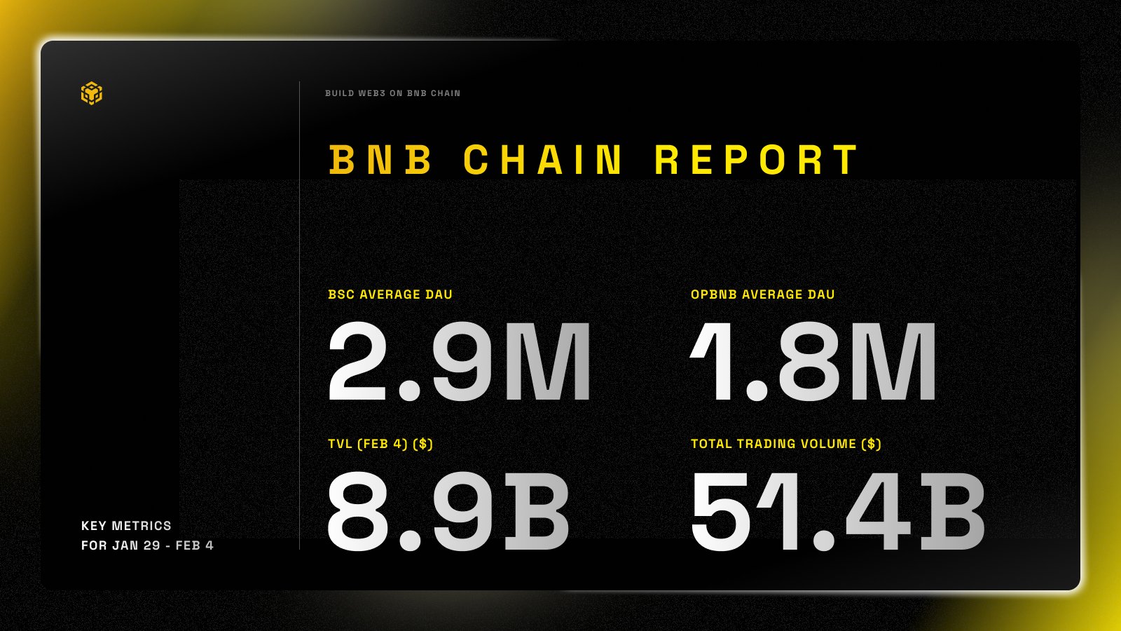 Binance's chain metrics data | Source: BNB Chain/X