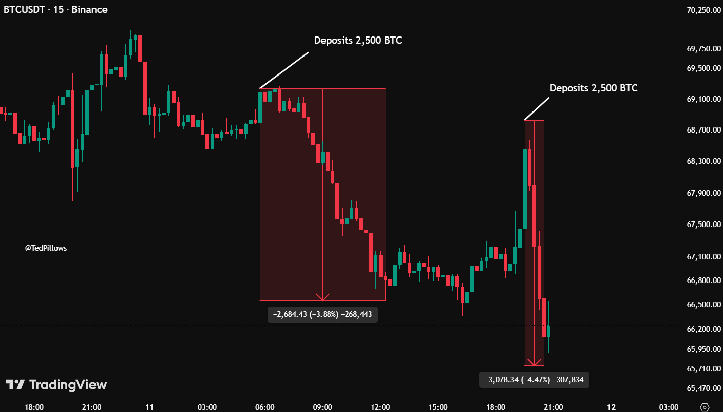 Bitcoin whale deposits | Source: TradingView