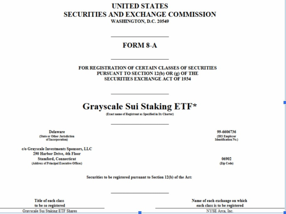 Grayscale Sui Staking ETF | Source: US SEC