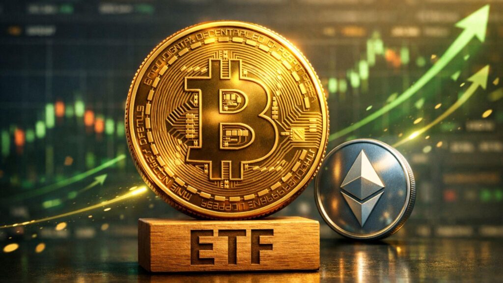 Los ETFs de Bitcoin registran entradas de 69 millones de dólares, mientras que Ethereum obtiene ganancias de 5 millones de dólares