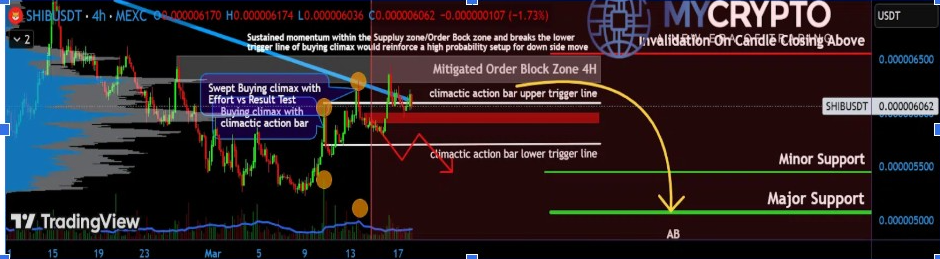 SHIBUSDT 4-H Chart | Источник: MyCryptoParadise, трейдинг