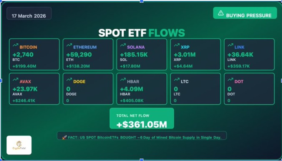 SPOT ETF INFLOWS | SOURCE: X