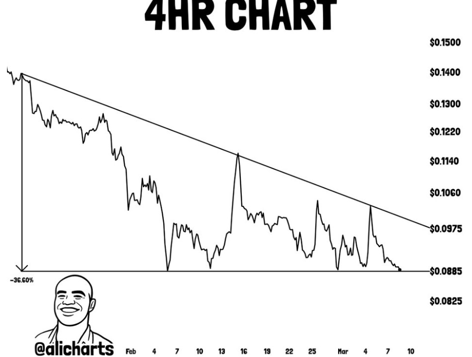 DOGE 4-H Chart | Source: Ali, X