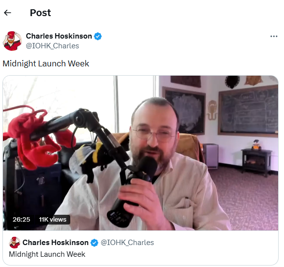 Charles Hoskinson Charles Hoskinson en Twitter / X