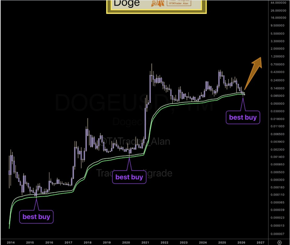 DOGEUSD Monthly Chart | Source: Tardigrade, X