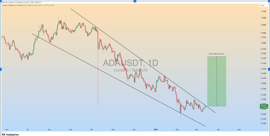 กราฟรายวันของ ADAUSDT | ที่มา: Zayk, X