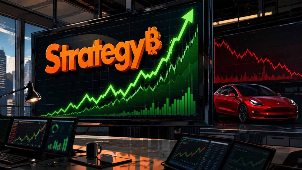 MicroStrategy Stock Price Up 24% In a Month As STRC Flips Tesla