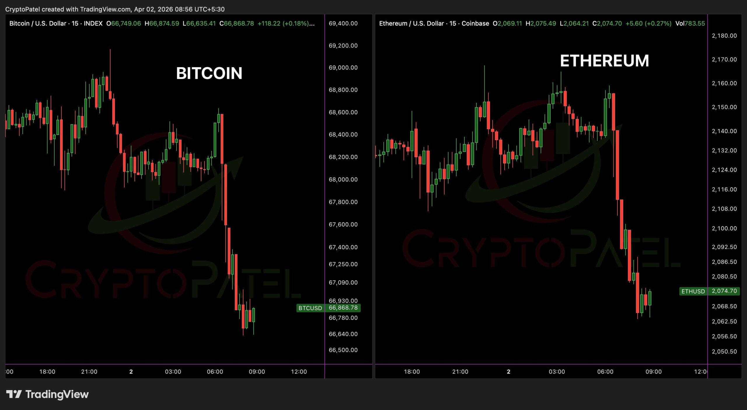 Bitcoin price crash | Source: CryptoPatel