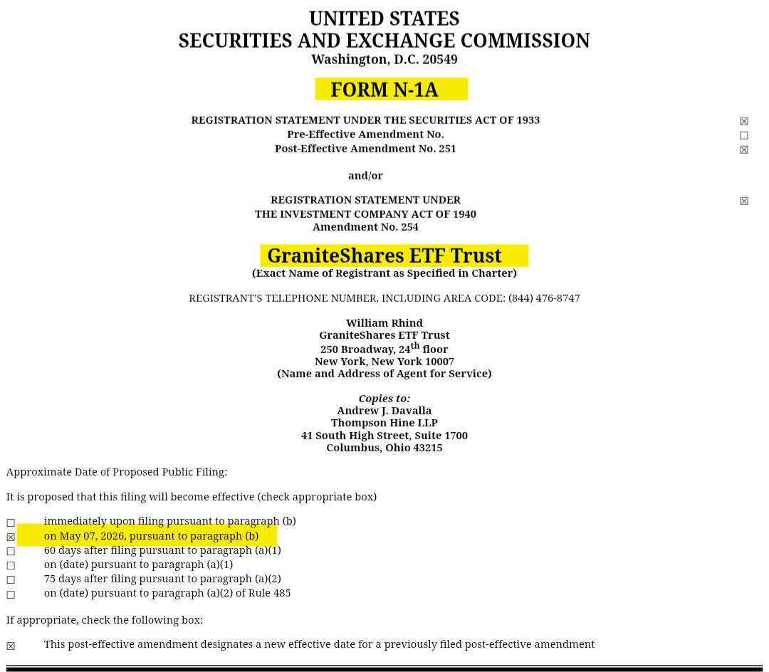 GraniteShares XRP ETF delay filing | Source: sec.gov/Archives