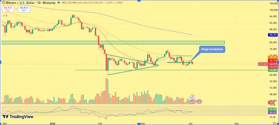 Gráfico de 1 día del BTCUSD | Fuente: TradingView